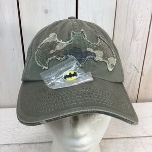 Youth Batman Camouflage Baseball Hat with Batman Pin